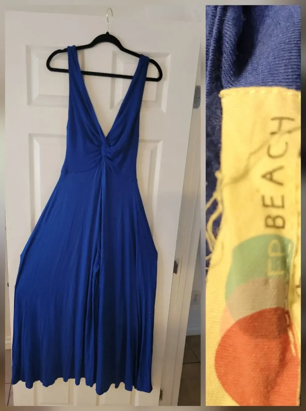 FREE PEOPLE Beach Jumpsuit SZ M Endless Summer Harlow Twist Knot Wide Leg Pant